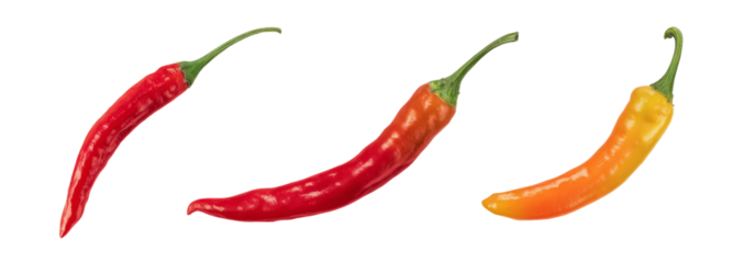 Spicy chili peppers kitchen food photography transparent background colorful arrangement