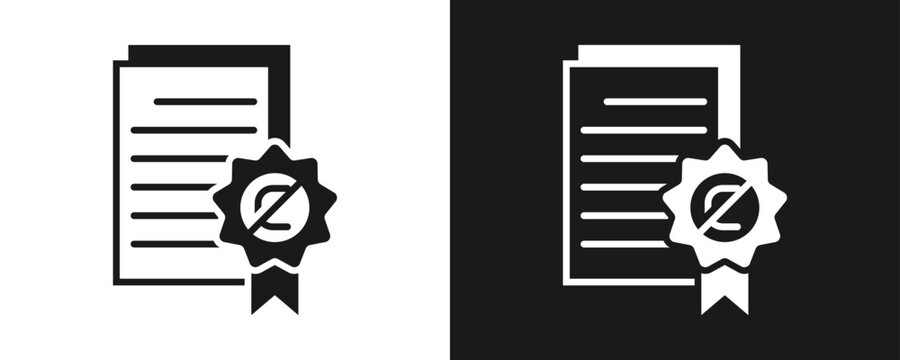 Copyright Infringement Icon Set Glyph In White And Black Background