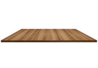 Empty wooden platform isolated on transparent background