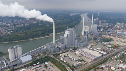 Grosskraftwerk Mannheim: Aerial Coal Power Facility