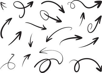 Set of hand drawn arrow icons