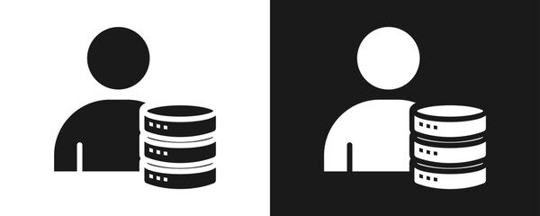 Data Controller Icon Set Glyph In White And Black Background © hans_ts