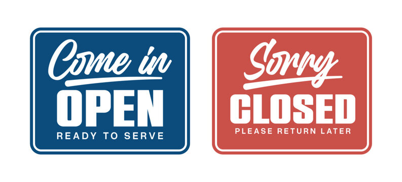 Open and Closed Business Signs for Storefronts.