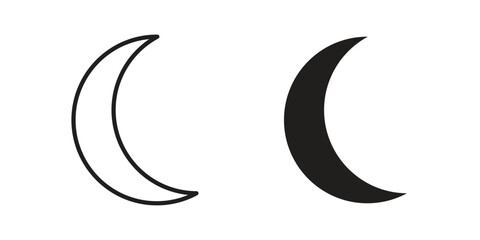 Moon icons. glyph icon vector on white background. Flat and line vector © Ranveer