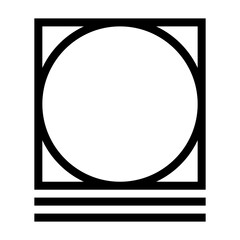 Advanced drying cycle. Square with a circle inside and underlined by two lines. Information on the garment label. Marking. Warning symbol.