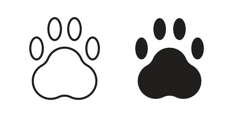 Paw icons. glyph icon vector on white background. Flat and line vector