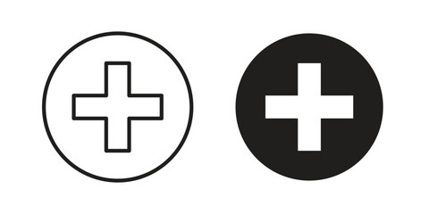 Fototapeta premium Plus icons. glyph icon vector on white background. Flat and line vector