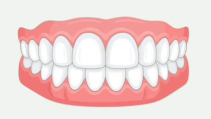 Obraz premium A healthy smile featuring a medical dental model with white teeth and pink gums used for oral hygiene care by a dentist in a dentistry or medical healthcare setting