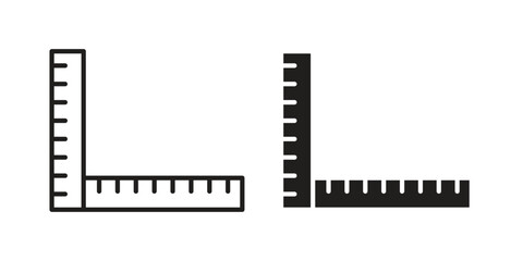 Ruler combined icons. glyph icon vector on white background. Flat and line vector