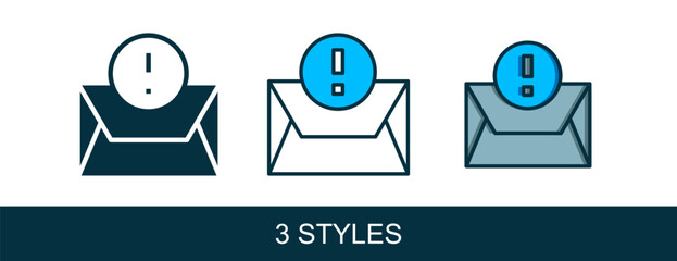 Filled outline Envelope icon isolated on white background. Received message concept. New, email incoming message, sms. Mail delivery service. Vector