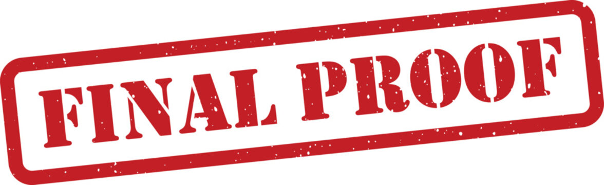 Red final proof stamp on transparent background