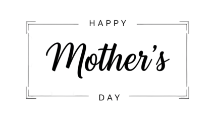 Happy mother's day greeting card isolated on transparent background