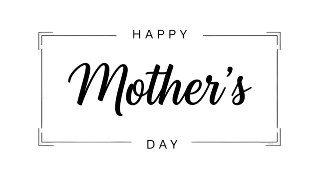 Happy mother's day greeting card isolated on transparent background - Powered by Adobe
