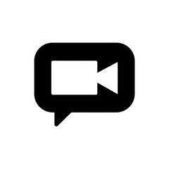 Naklejka premium Black and White Video Camera Icon for Technology Concept