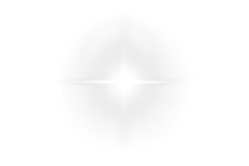 Glowing white stars with shimmering rays and lens flare effects. Great for Christmas designs and magical illustrations. Transparent background format.light effect Glow isolated white light effect