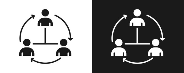 Restructuring Icon Set Glyph In White And Black Background