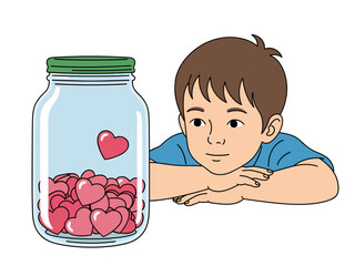 Childs Imagination: Heart Jar Illustration