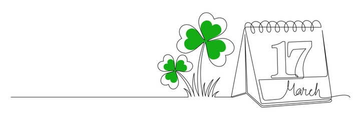 Clover leaf line art style for St. Patrick's Day 2.eps