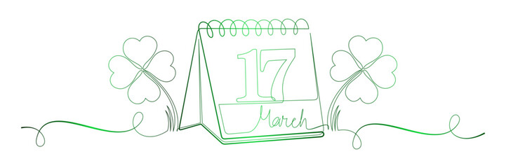 Clover leaf line art style for St. Patrick's Day 1.eps