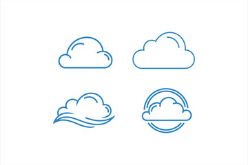 Cloud Vector Outline Icons Collection