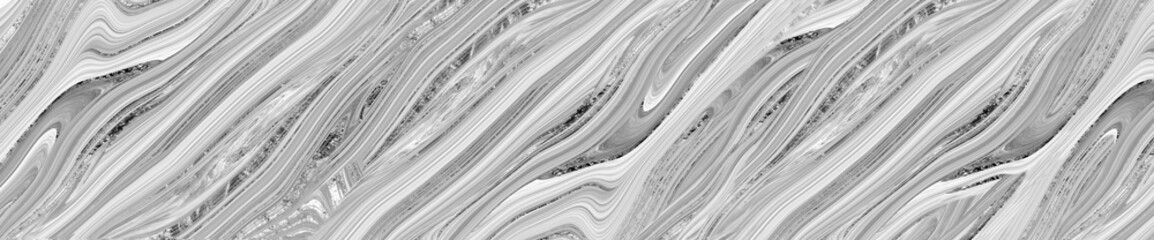 Obraz premium Grey and white abstract fluid art texture simulating marble stone surface panorama