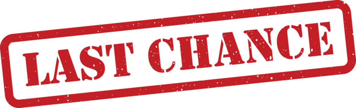 Red last chance stamp on transparent background
