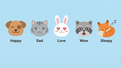 Cute Animal Emojis for Various Emotions