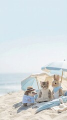 Cute Animals Enjoying a Day at the Beach