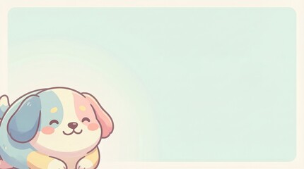 Cute Cartoon Dog Character with Blank Background