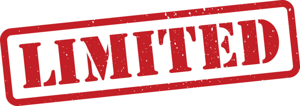 red limited stamp on white background