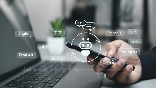 Digital translation tools with Ai technology, multilingual technology, cross-cultural communication, and real-time language translation assistant system.