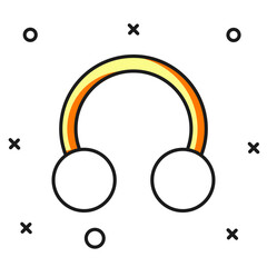 Filled outline Piercing icon isolated on white background. Flat filled outline style with shadow. Vector