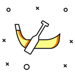 Filled outline Gondola boat italy venice icon isolated on white background. Tourism rowing transport romantic. Flat filled outline style with shadow. Vector