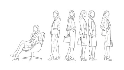 Evolution of Human Figures in Vector Illustration