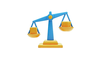 3D Isometric Balance Scale with Cubes