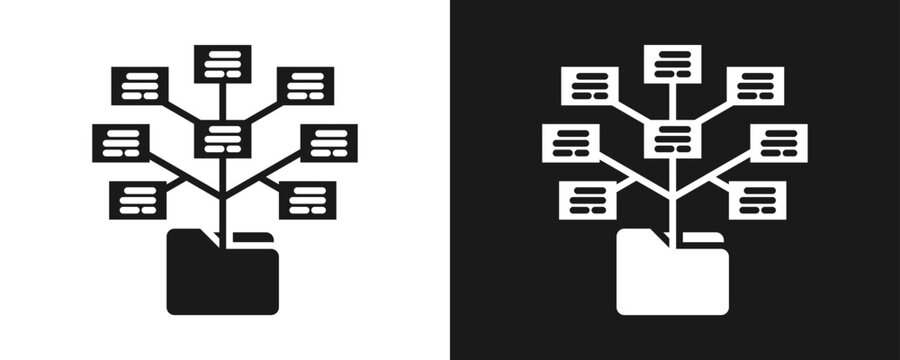 Taxonomy Icon Set Glyph In White And Black Background