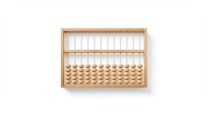 Wooden abacus top view on white background