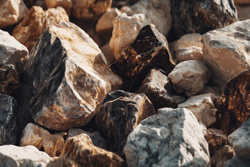 Natural Stones in Various Shapes, Colors, and Sizes &mdash; Organic Material Collection