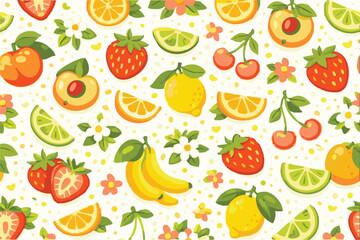 FreshLemonBananaSummerFruitPattern