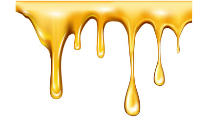 Red paint drip splatter flowing from top, isolated on a white background