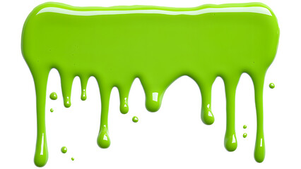 Red paint drip splatter flowing from top, isolated on a white background