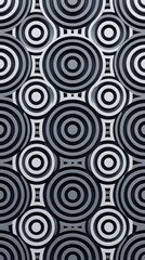 Modern 3D Geometric Pattern with Sharp Concentric Circles and Textured Gray Rings