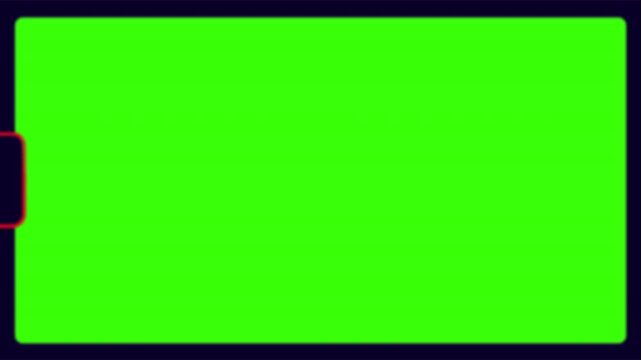 retro film frame with green screen background 