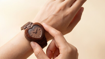 Heart shaped valentines wrist watch made of chocolate