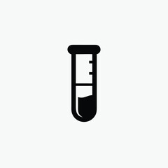 test tube icon silhoutte vector style template