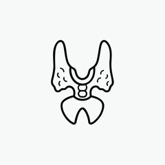 thyroid line art icon silhoutte vector template