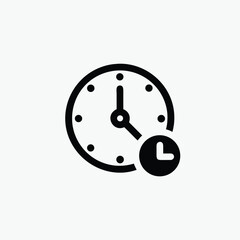 time and clock icon silhoutte vector template