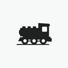 train engine icon turn ahed silhoutte vector template