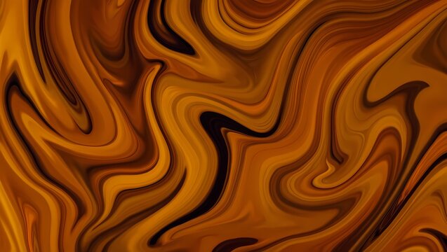 Warm Amber Fluid Pour Abstract Evoking Ancient Tar Pit Flows