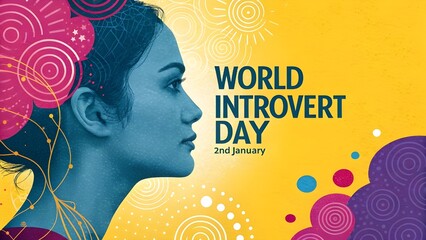 World Introvert Day: Vibrant Artistic Poster for January 2nd Awareness & Celebration